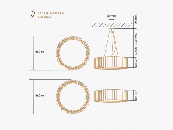 Подвесной светильник ROTOR CHANDELIER L | РОТОР ШАНДЕЛЬЕ Л орех