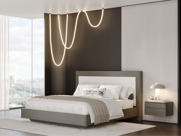 Шпонированная кровать высокая ORLY | ОРЛИ coventry grey